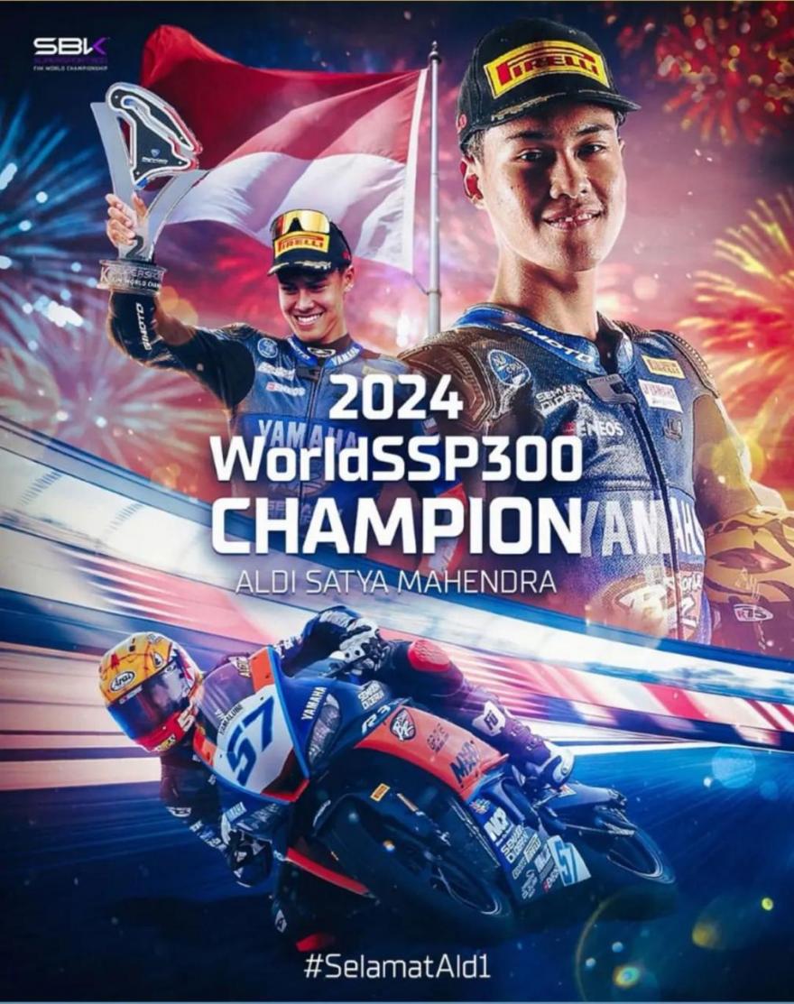 Aldi Satya Mahendra: Kebanggaan Guwosari yang Menjadi Juara Dunia di Race 2 WorldSSP300 Spanyol 2024